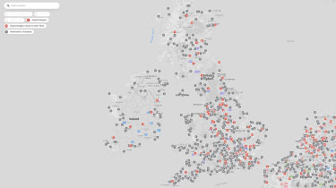 Tesla Supercharger map